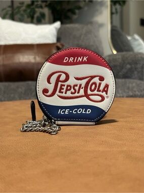 NWOT Vintage limited edition Coach x Pepsi leather coin purse Authentic
